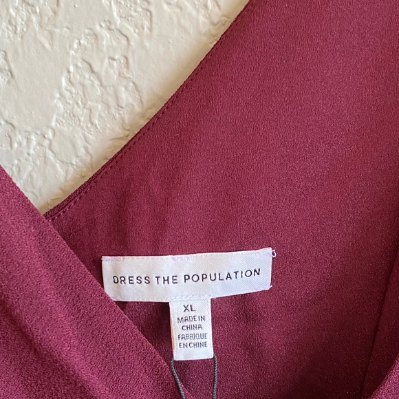 Dress The Population Gorgeous Dress NWT size 10-12 in Merlot - Picture 7 of 11